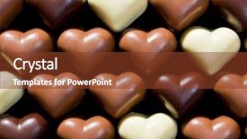  Presentation with hearts - Colorful PPT theme enhanced with sweet chocolate hearts background backdrop and a tawny brown colored foreground
