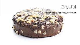  Presentation with sprinkles - Cool new slides with sweet-chocolate-pie-cake backdrop and a white colored foreground