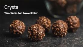  Presentation with sweet - Cool new slide deck with sweet-chocolate-truffles-tasty-belgian backdrop and a black colored foreground