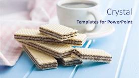  Presentation with coffee chocolate - Slides consisting of sweet-chocolate-wafer-and-coffee background and a  colored foreground