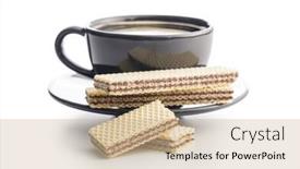  Presentation with wafer - Presentation theme enhanced with sweet-chocolate-wafer-and-coffee background and a coral colored foreground