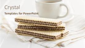  Presentation with wafer - Presentation theme featuring sweet-chocolate-wafer-and-coffee background and a lemonade colored foreground