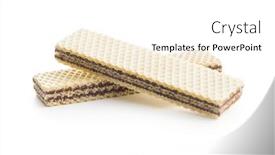  Presentation with wafer - Presentation having sweet-chocolate-wafer-isolated background and a white colored foreground