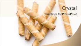  Presentation with white chocolate - Cool new PPT layouts with sweet chocolate waffle rolls isolated backdrop and a lemonade colored foreground