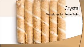  Presentation with coffee and sweet chocolate brownies - Amazing slide deck having sweet chocolate waffle rolls isolated backdrop and a  colored foreground