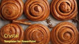  Presentation with parchment paper - Theme with sweet cinnamon rolls on parchment paper background and a tawny brown colored foreground