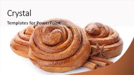  Presentation with cinnamon - Presentation theme having sweet cinnamon rolls on white background and a white colored foreground