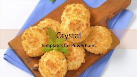  Presentation with cutting board - Cool new presentation with sweet coconut cookies on wooden backdrop and a gold colored foreground