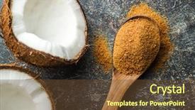  Presentation with sugar - Slides featuring sweet coconut sugar in spoon background and a tawny brown colored foreground