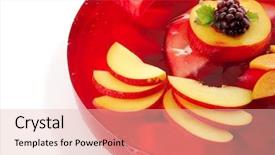  Presentation with jelly - PPT layouts having sweet cold red jelly cake background and a lemonade colored foreground