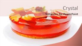  Presentation with jelly - Cool new PPT theme with sweet cold red jelly pie with peach and nectarine backdrop and a lemonade colored foreground