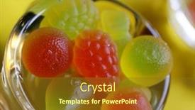  Presentation with confectionery - Amazing theme having sweet-colored-confectionery-beans backdrop and a tawny brown colored foreground