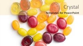  Presentation with sweet - Audience pleasing slide deck consisting of sweet-colorful-candies-isolated backdrop and a yellow colored foreground