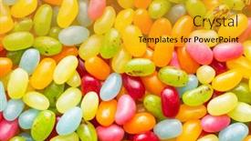  Presentation with beans - Beautiful slide set featuring sweet-colorful-jelly-beans-top backdrop and a gold colored foreground