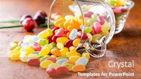  Presentation with beans - Presentation theme enhanced with sweet-colorful-jelly-beans background and a red colored foreground