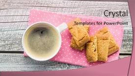  Presentation with coffee and sweet chocolate brownies - Slides having sweet cookies and coffee cup background and a lemonade colored foreground