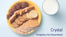  Presentation with cookies - Presentation design with sweet cookies and milk background and a sky blue colored foreground