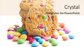  Presentation with cookies - PPT layouts consisting of sweet cookies with colorful candies background and a yellow colored foreground
