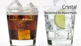  Presentation with cold drink - Audience pleasing theme consisting of sweet cooled drinks with ice backdrop and a white colored foreground