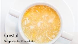  Presentation with sweet corn - PPT theme consisting of sweet corn and crab soup background and a blonde colored foreground