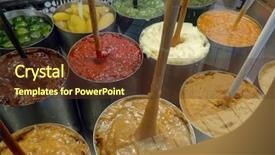  Presentation with sweet candy - PPT layouts enhanced with sweet creamy milk guava candy background and a tawny brown colored foreground