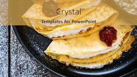  Presentation with cream - PPT theme consisting of sweet-crepes-stuffed-with-cream background and a yellow colored foreground