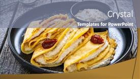  Presentation with cream - Colorful PPT theme enhanced with sweet-crepes-stuffed-with-cream backdrop and a seafoam green colored foreground