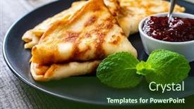  Presentation with fruit jam - Presentation theme consisting of sweet-crepes-with-fruit-jam background and a tawny brown colored foreground