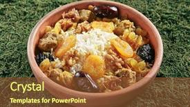  Presentation with saffron - Amazing slide deck having sweet dates and prune backdrop and a tawny brown colored foreground