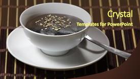  Presentation with sesame pastel - Slide deck featuring sweet delicious creamy black sesame background and a tawny brown colored foreground