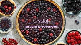  Presentation with blueberries - Presentation design enhanced with sweet-delicious-homemade-forest-berry background and a  colored foreground