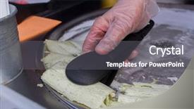  Presentation with dessert oreo ice cream - Cool new theme with sweet dessert fried ice-cream backdrop and a gray colored foreground