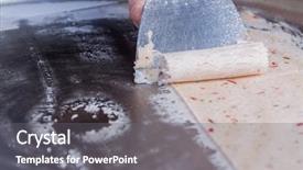  Presentation with ice cream - Colorful PPT layouts enhanced with sweet dessert fried ice-cream in bowl on table cooked to order icecream roll backdrop and a gray colored foreground