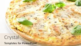  Presentation with alternative - PPT theme having sweet-dessert-pizza-bianca background and a yellow colored foreground