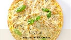  Presentation with alternative - PPT theme featuring sweet-dessert-pizza-bianca background and a yellow colored foreground