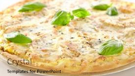  Presentation with dessert - Colorful theme enhanced with sweet-dessert-pizza-bianca backdrop and a yellow colored foreground