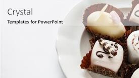  Presentation with dessert - Presentation consisting of sweet dessert background and a white colored foreground