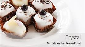  Presentation with dessert - Audience pleasing PPT layouts consisting of sweet dessert backdrop and a light gray colored foreground