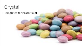  Presentation with sweet - Colorful PPT layouts enhanced with sweet-dragees-of-different-color backdrop and a white colored foreground