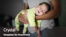  Presentation with neonatal premature newborn baby girl - Cool new slides with bee collecting honey on beauty dandelion blue toned backdrop and a ocean colored foreground