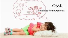  Presentation with horse riding - Colorful PPT layouts enhanced with sweet dreams - portrait of small girl lying backdrop and a white colored foreground