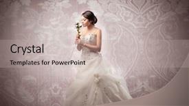  Presentation with romantic - Theme featuring sweet dreams - romantic bride with white rose background and a  colored foreground