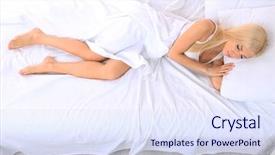  Presentation with sleeping - Amazing slide set having sweet dreams - young beautiful woman sleeping backdrop and a  colored foreground