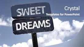  Presentation with stormy sky and dark clouds - PPT layouts with sweet dreams sign with clouds background and a ocean colored foreground