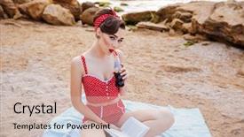  Presentation with soft drink bottle - Slide set consisting of sweet drink from glass bottle background and a soft green colored foreground