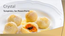  Presentation with sweet sixteen - Slides enhanced with sweet-dumplings-filled-with-apricots background and a sky blue colored foreground