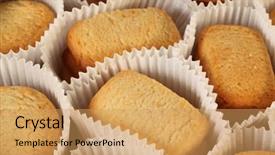  Presentation with paper - PPT theme consisting of sweet food - cakes in white paper background and a yellow colored foreground