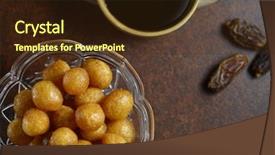  Presentation with arabian nights - Slide set consisting of sweet food - laquemat- an arabian seet dish background and a wine colored foreground