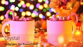  Presentation with food cocoa - Cool new slides with sweet-food-and-decoration-background backdrop and a gold colored foreground