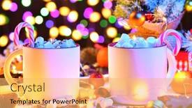  Presentation with food cocoa - Colorful PPT theme enhanced with sweet-food-and-decoration-background backdrop and a yellow colored foreground